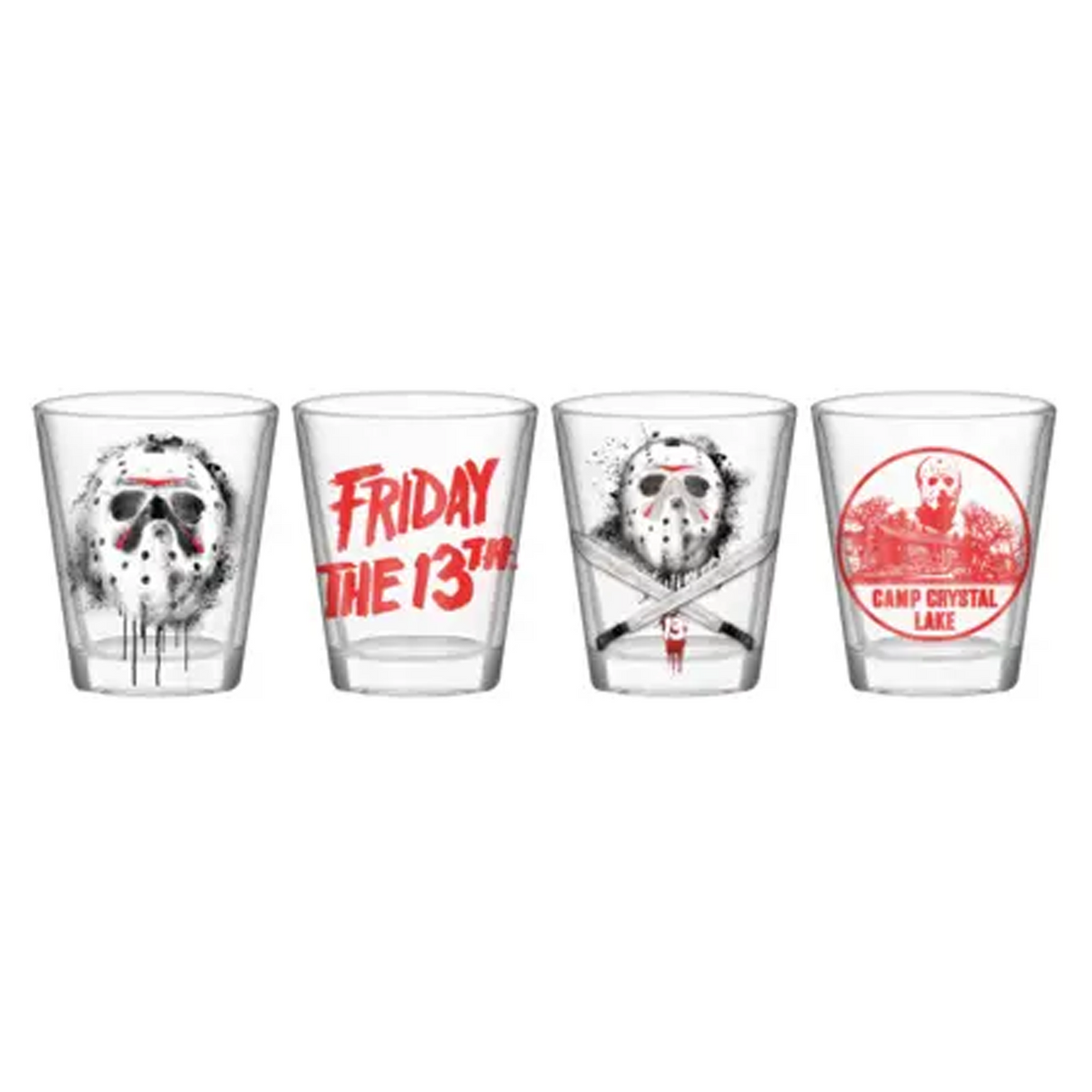 Friday the 13th Mask  4pc Mini Glass Set