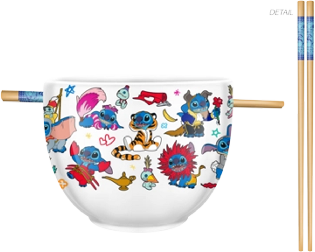 Disney Lilo and Stitch Ceramic Ramen Bowl with Chopsticks