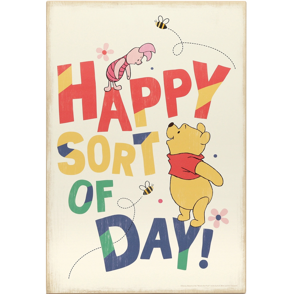 Disney Winnie the Pooh - "Happy Sort of Day" Wood Wall Decor