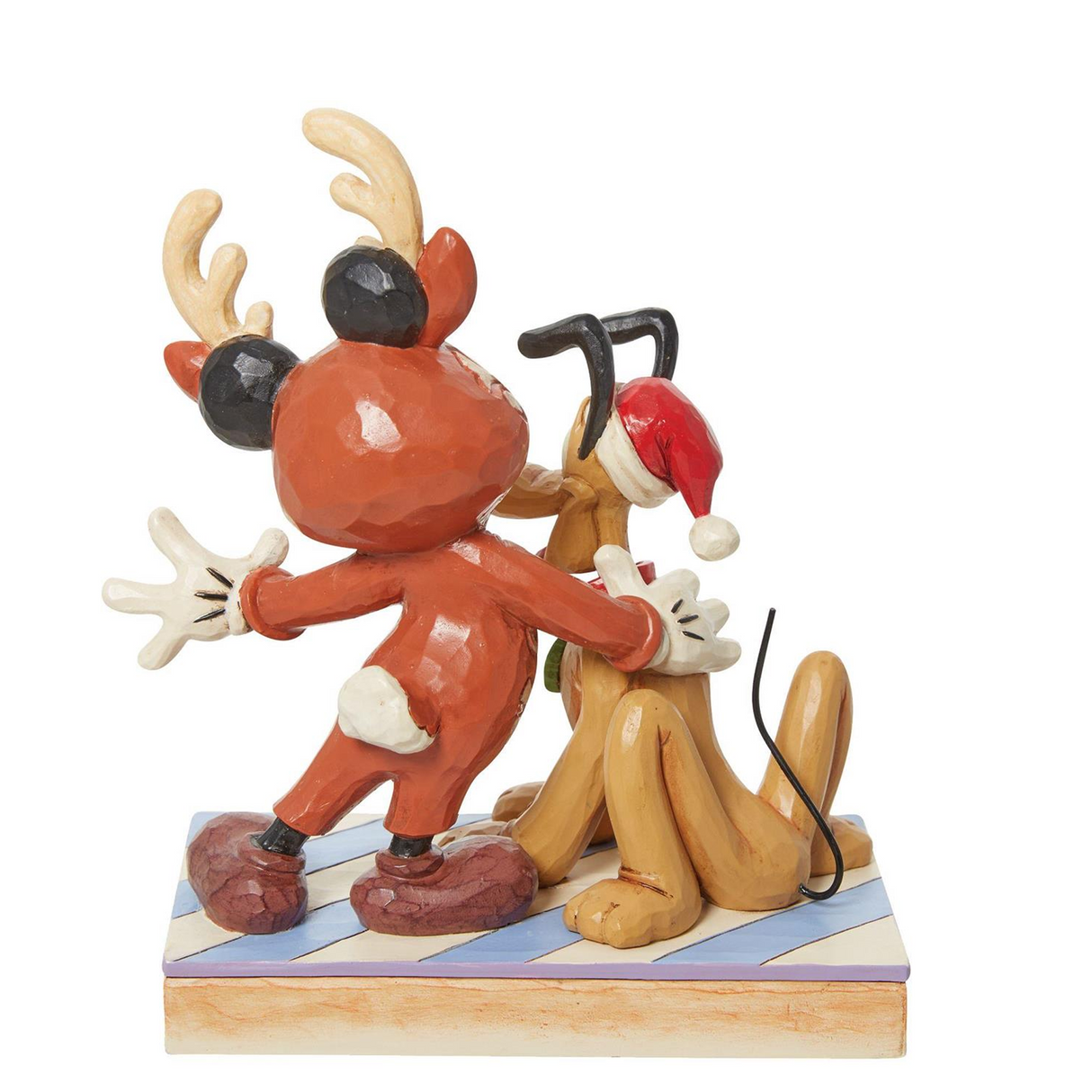 Disney Traditions - Mickey Reindeer with Pluto Santa Figurine