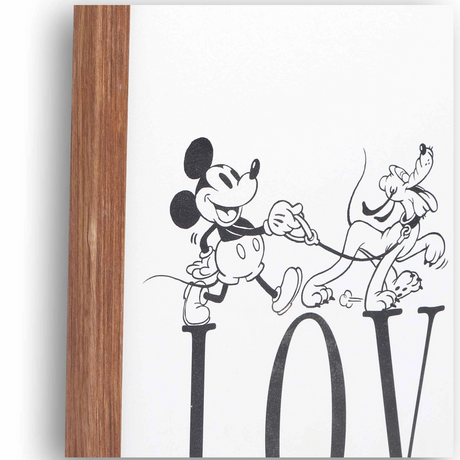 Mickey and Pluto "Love" Framed Wood Wall Decor