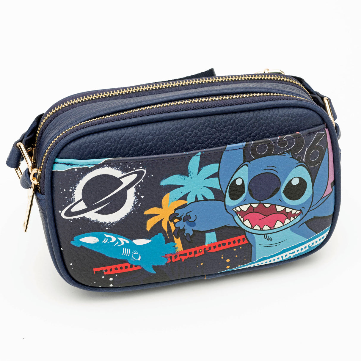 Disney Lilo & Stitch Double Zipper Crossbody Bag