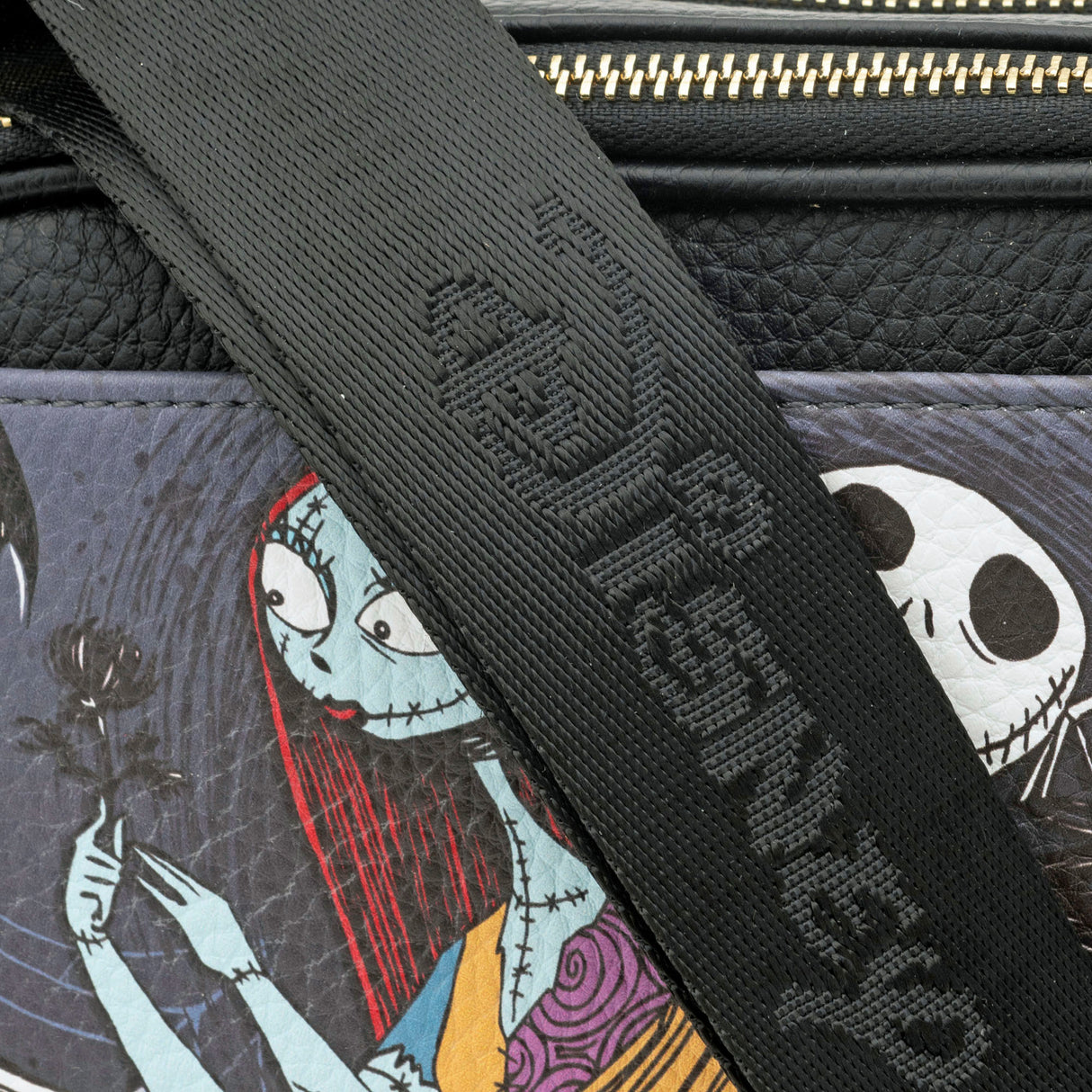 Disney Jack and Sally Double Zipper Crossbody Bag