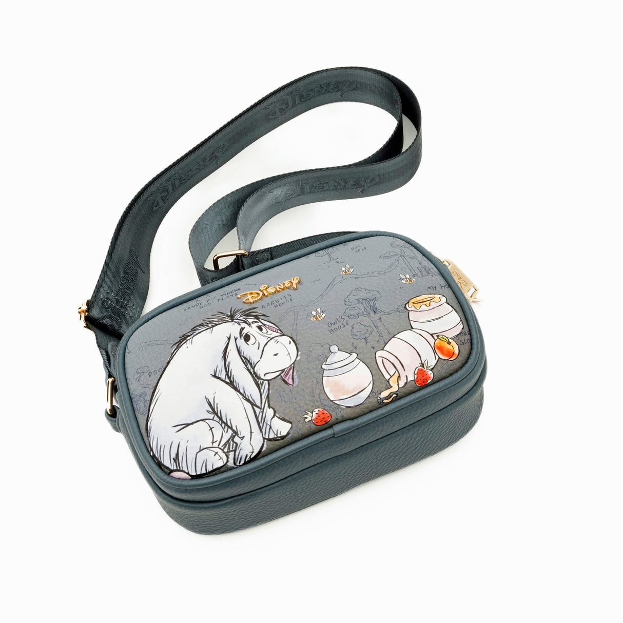 Disney Winnie the Pooh Eeyore Double Zipper Crossbody Bag