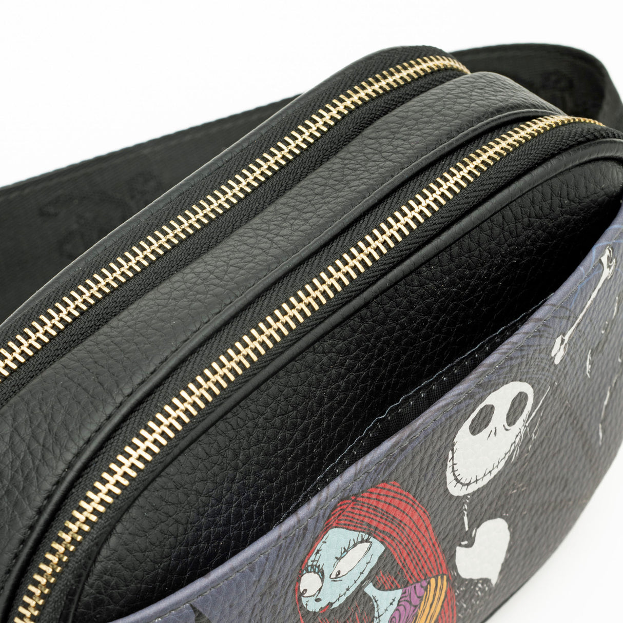 Disney Jack and Sally Double Zipper Crossbody Bag