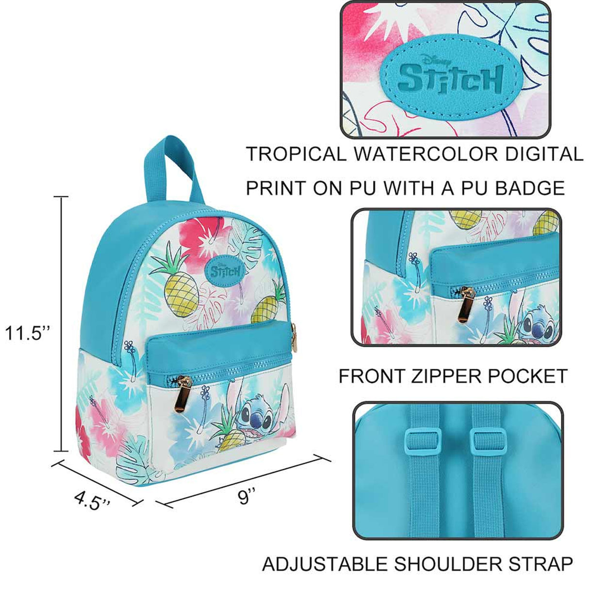 Disney Stitch Tropical Mini Backpack