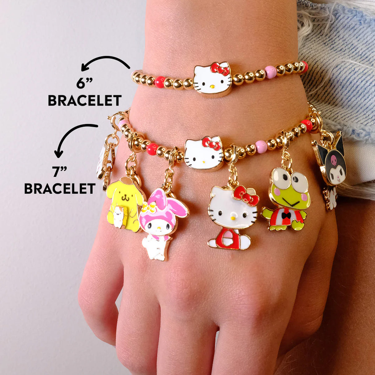 CHARM IT! - Gold Hello Kitty Stretch Bead Bracelet