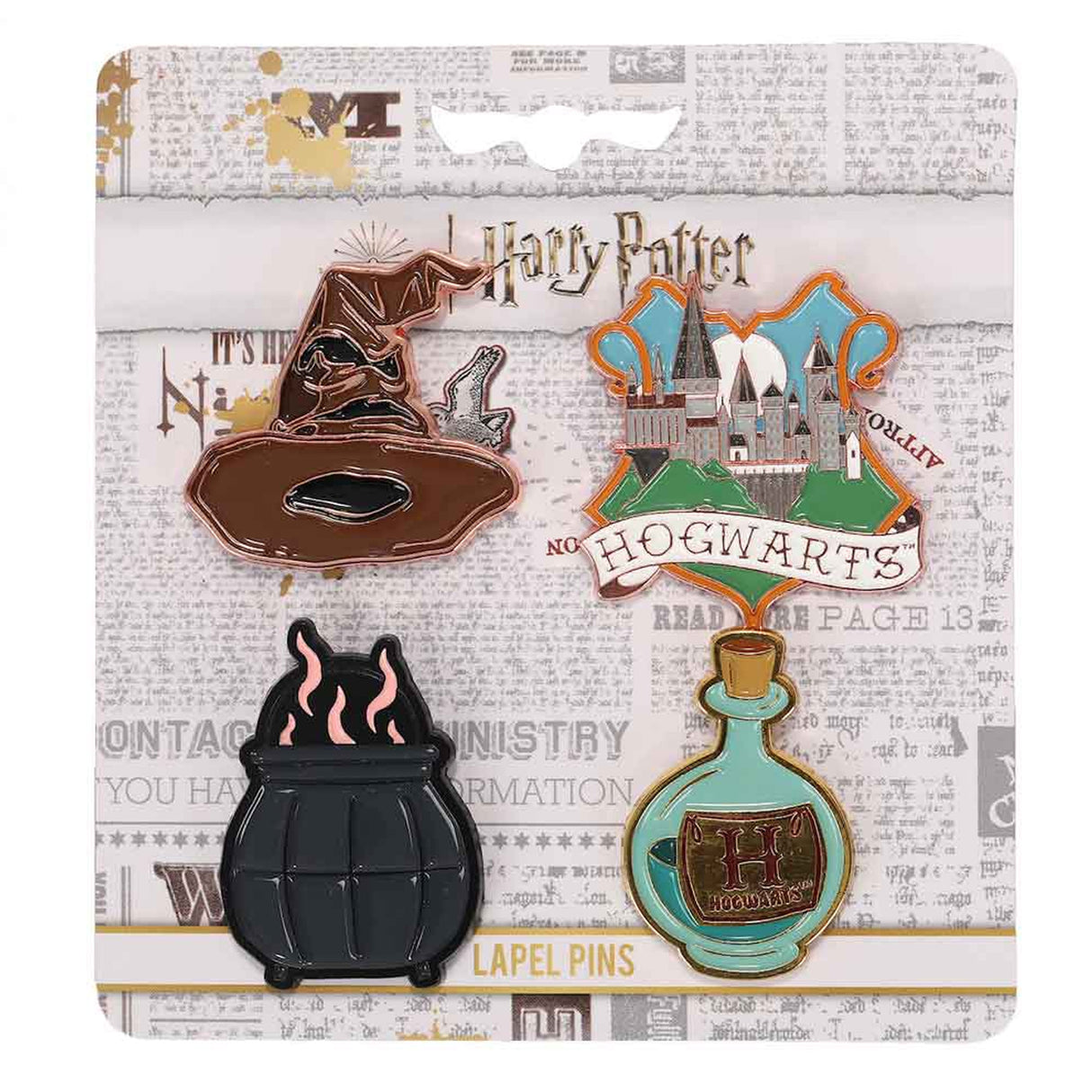 Harry Potter Hogwarts School of Witchcraft and Wizardy 4 Pack Enamel Pins