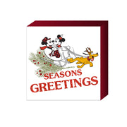 Mickey and Minnie On Sled Glitter 6"x6"x1.5" Box Wall Sign - NEW RELEASE