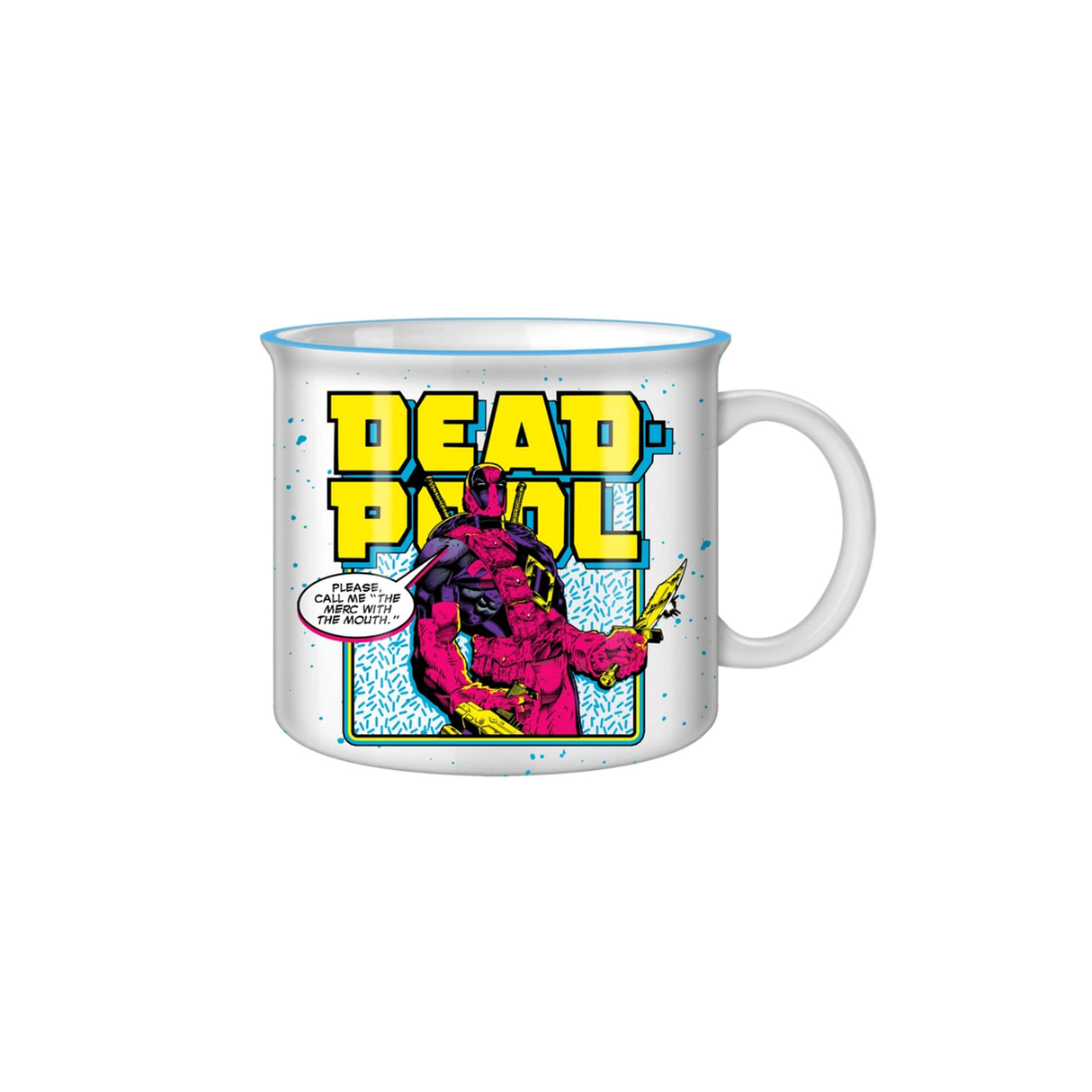 Marvel Deadpool Name with Sprinkles 20oz Ceramic Camper Mug