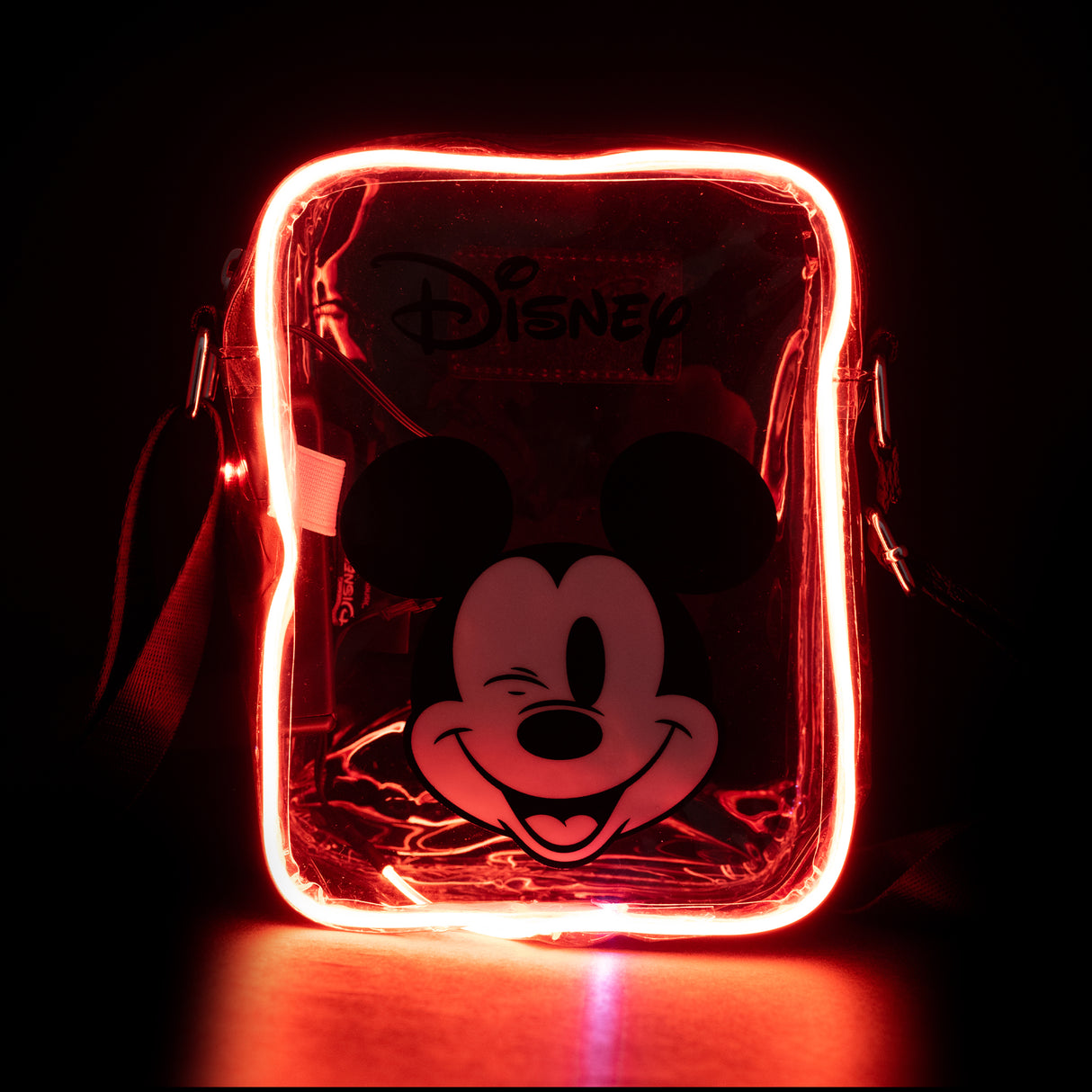 Disney LIGHT UP Mickey Mouse Clear LED Crossbody Bag