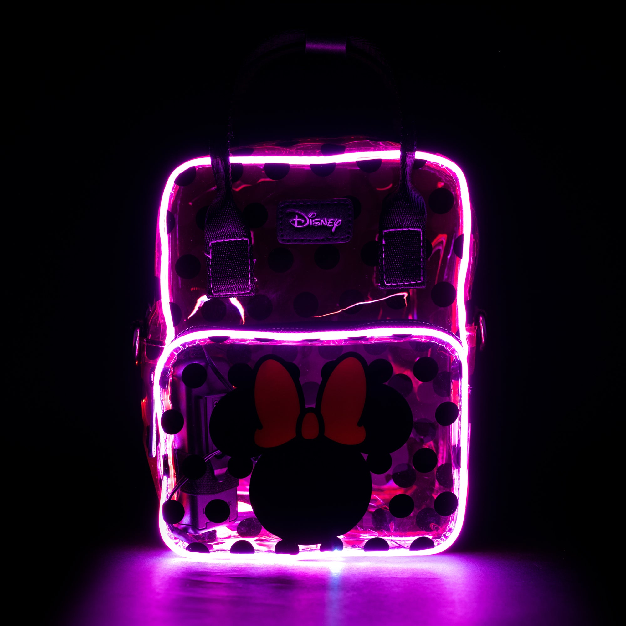 Disney LIGHT UP Minnie Mouse Clear LED Crossbody Bag