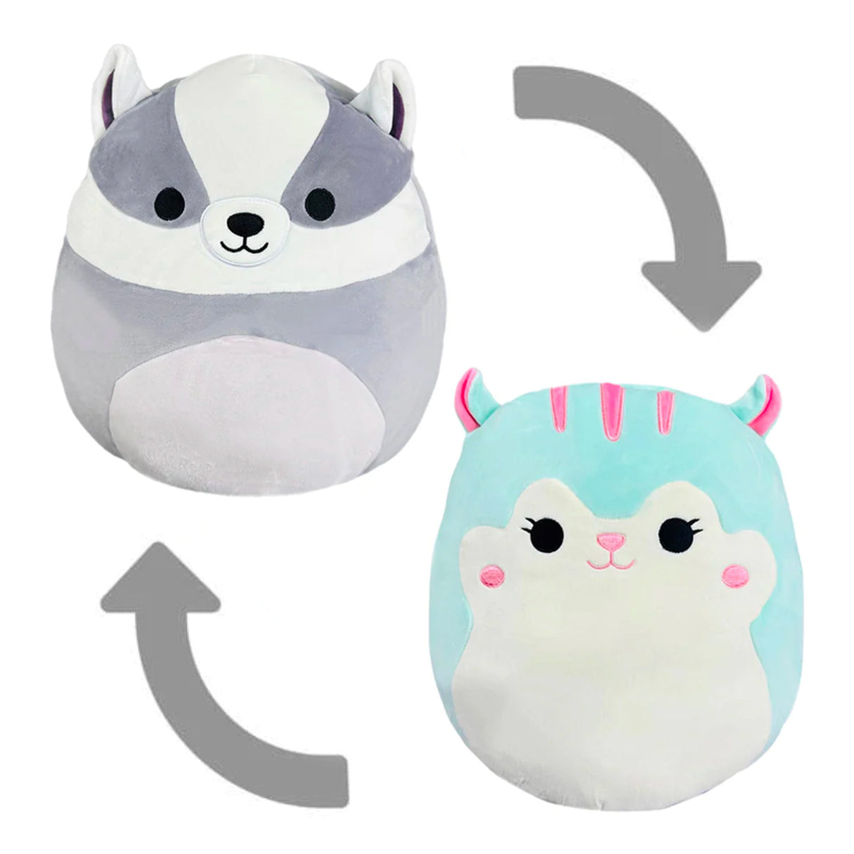 Squishmallow - Flipamallow 12" Mita the Badger & Serene the Squirrel