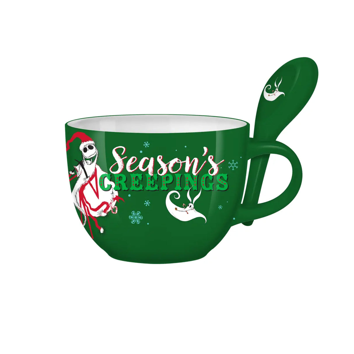 Nightmare Before Christmas Holiday Ghostly Greetings 24oz Ceramic Soup Mug w/ Spoo - NEW RELEASE