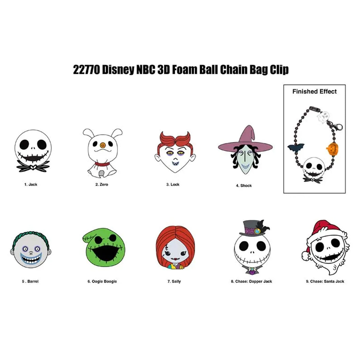 Nightmare Before Christmas Mystery Charm Bag Clip/Luggage Charm