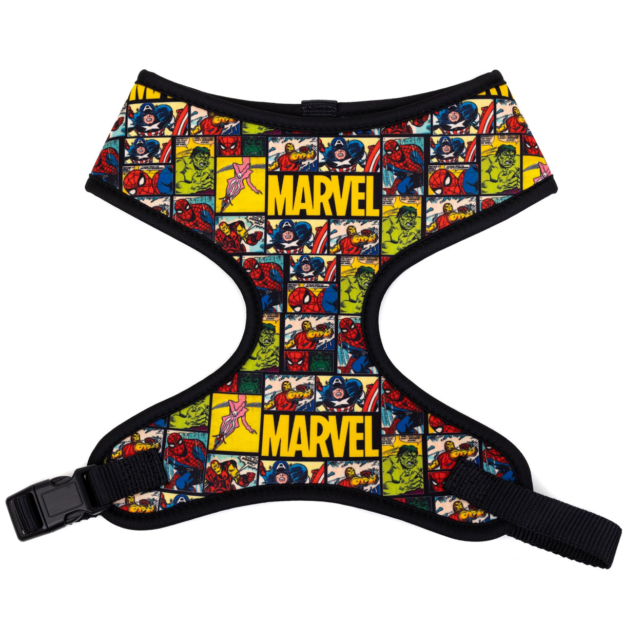 Pet Harness - MARVEL Brick and Retro Comic Panels Blocks Black/Yellow