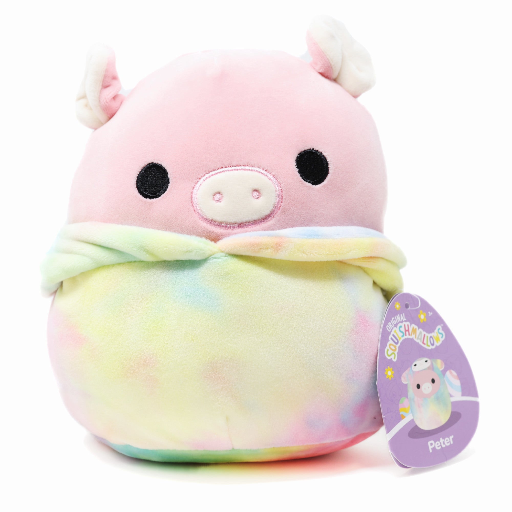 Squishmallow - Easter 8 Peter the Pig in Rainbow Bear Outfit