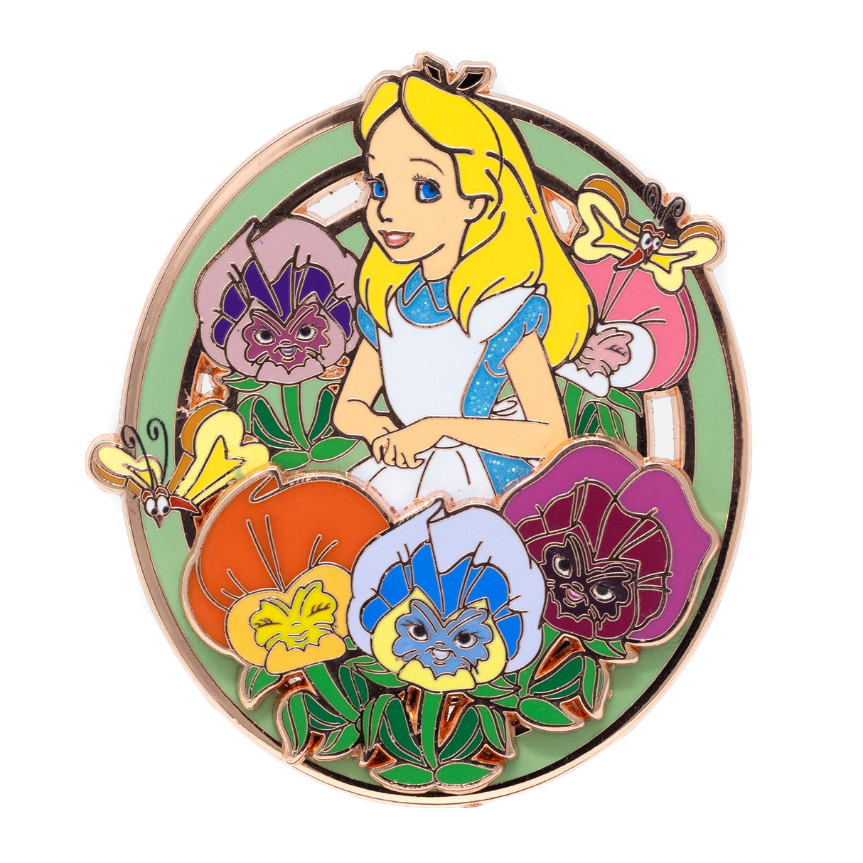 Disney Alice in Wonderland Flower Field 2.25" Collectible Pin on Pin Special Edition 300