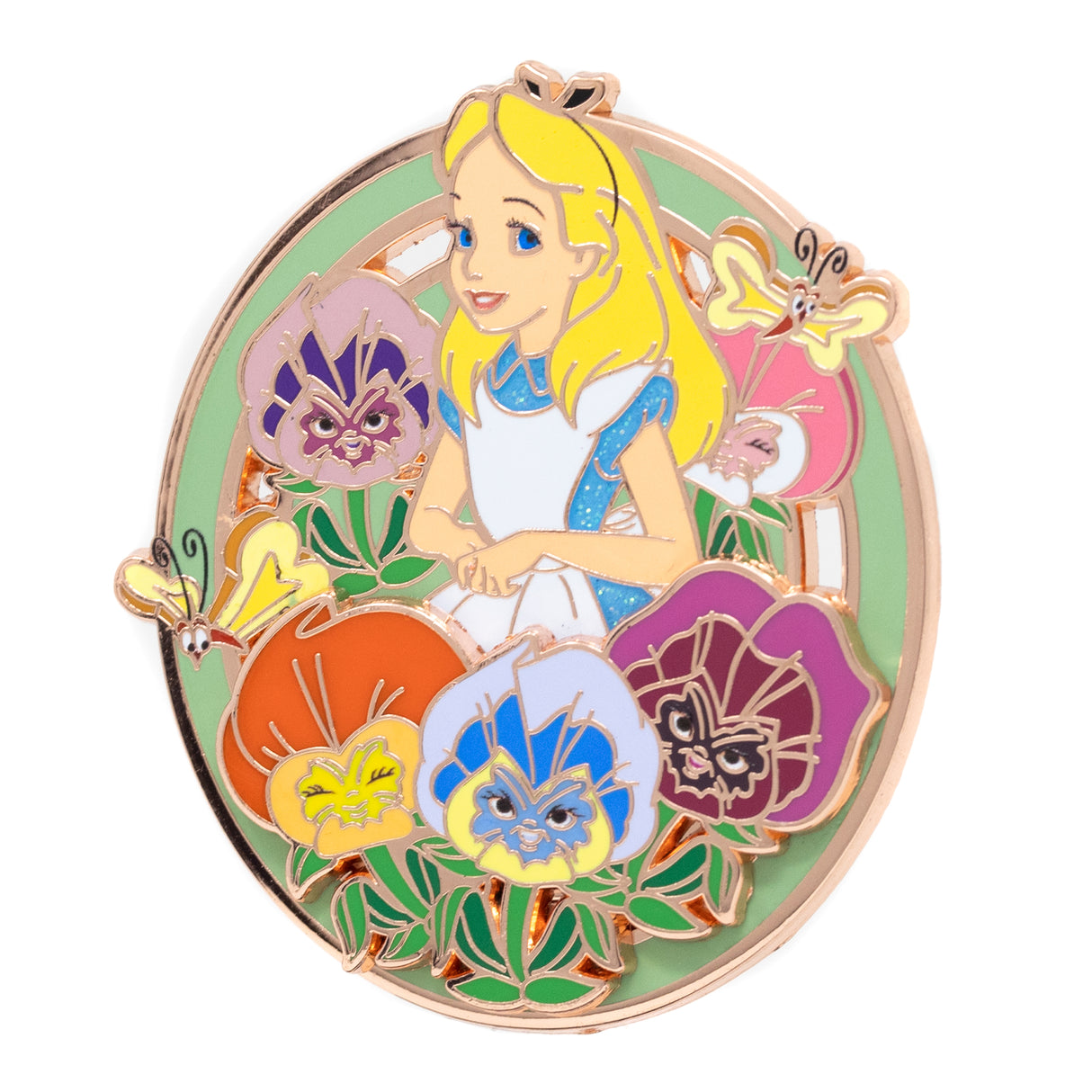 Disney Alice in Wonderland Flower Field 2.25" Collectible Pin on Pin Special Edition 300