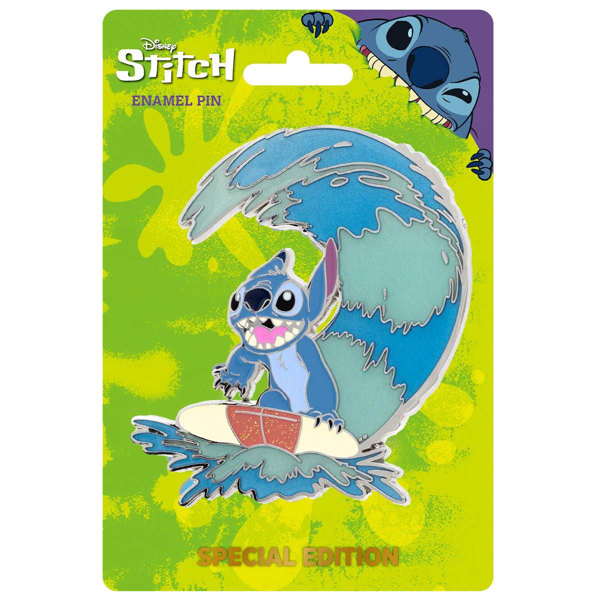 Disney Stitch Surfing 3" Collectible Pin Special Edition 300