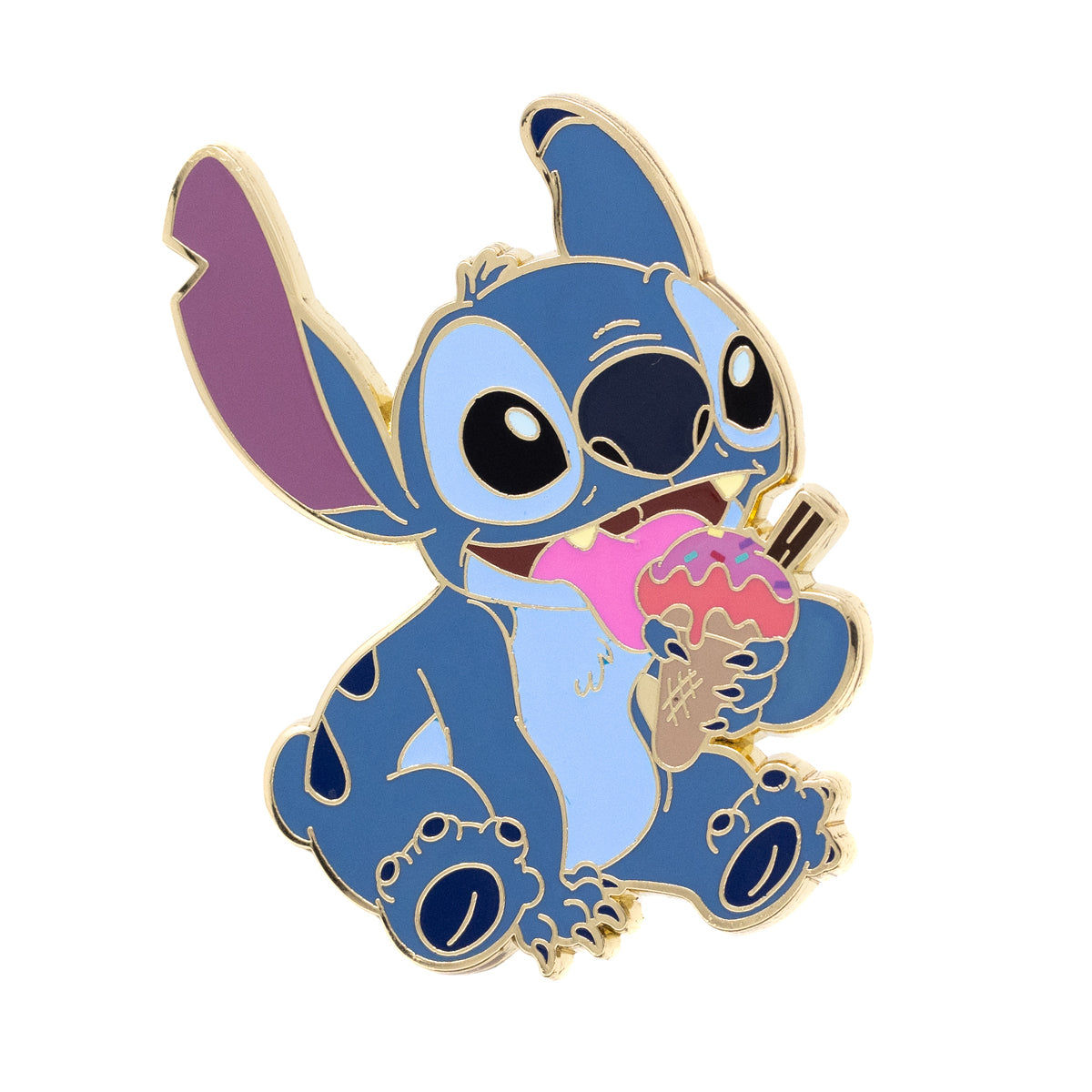 Disney PALM Series Pin #1 Stitch with Ice Cream 2" Open Edition Collectible Pin