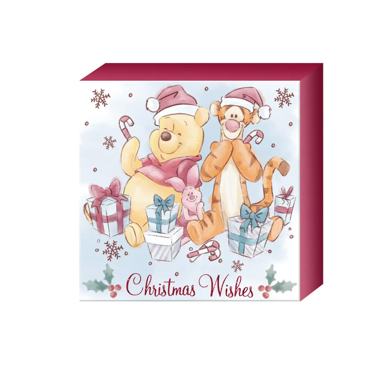 Winnie the Pooh Christmas Wishes Glitter 6"x6"x1.5" Box Wall