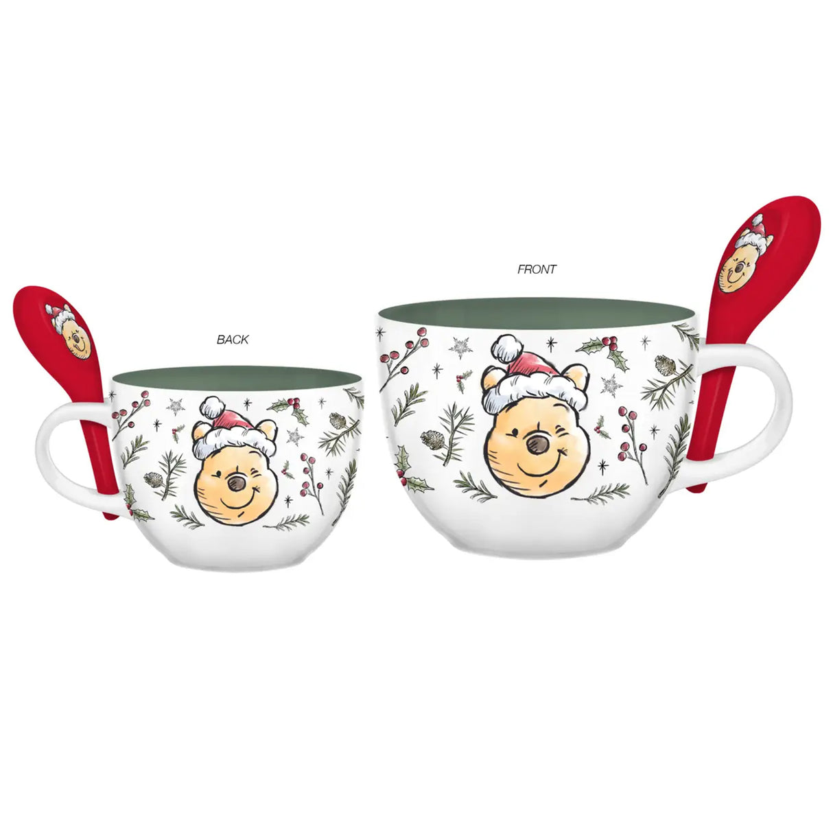 Winnie the Pooh Holly Jolly 24oz Ceramic Soup Mug w/ Spoon