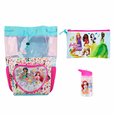 Disney Princess 3 Piece Youth Drawstring Backpack Set