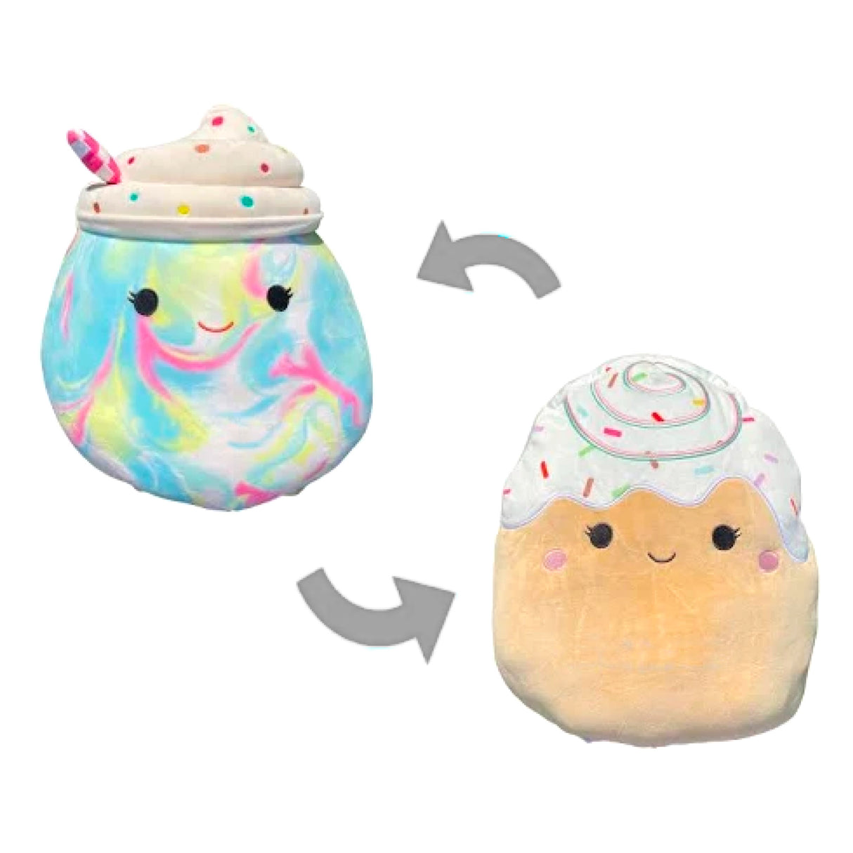 Squishmallow - Flipamallow 12" Plush Kelen Rainbow Frappe & Rease Cinnamon Roll