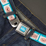 ADVENTURE TIME Title Logo Full Color Blue/White Seatbelt Belt - Adventure Time Finn Expressions Blue Webbing