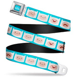 ADVENTURE TIME Title Logo Full Color Blue/White Seatbelt Belt - Adventure Time Finn Expressions Blue Webbing