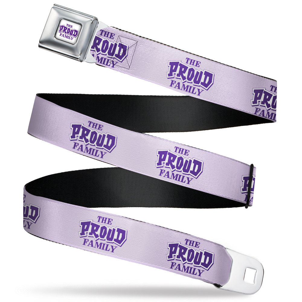 THE PROUD FAMILY Title Logo Full Color White/Purple Seatbelt Belt - THE PROUD FAMILY Title Logo Purples Webbing