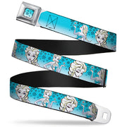 Snowflakes Frozen Art Collection Full Color Seatbelt Belt - Anna/Snowflakes Frozen Art Collection Poses Webbing