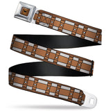 Star Wars Chewbacca Mono Line Face Full Color Brown/Black/White Seatbelt Belt - Star Wars Chewbacca Bandolier Bounding2 Browns Webbing