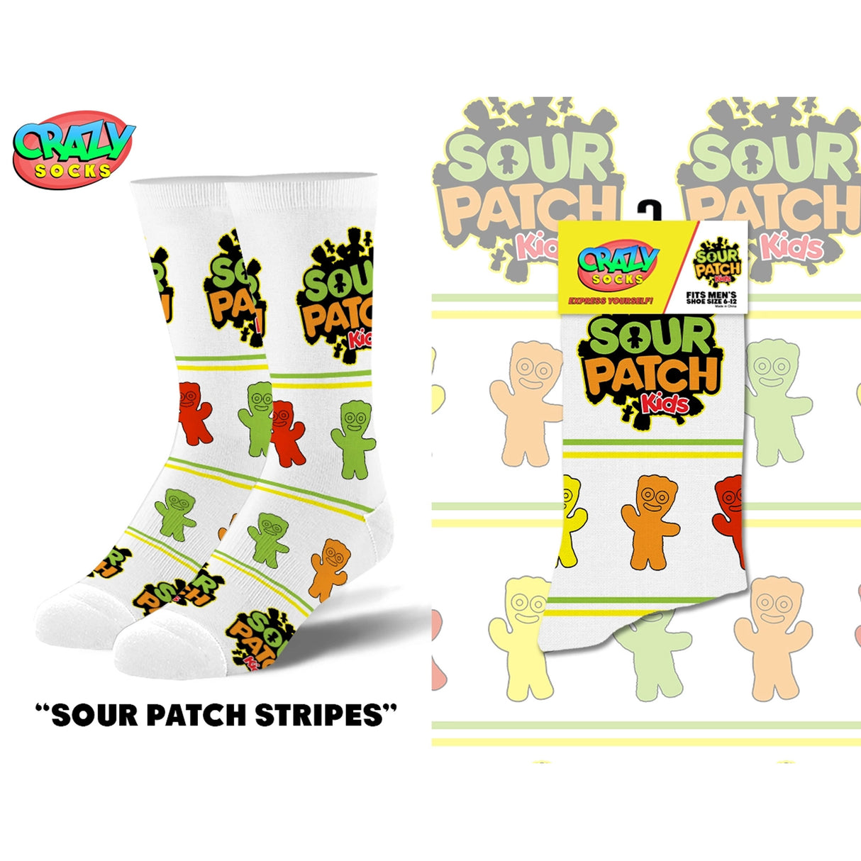 Sour Patch Stripes - Mens Crew Folded