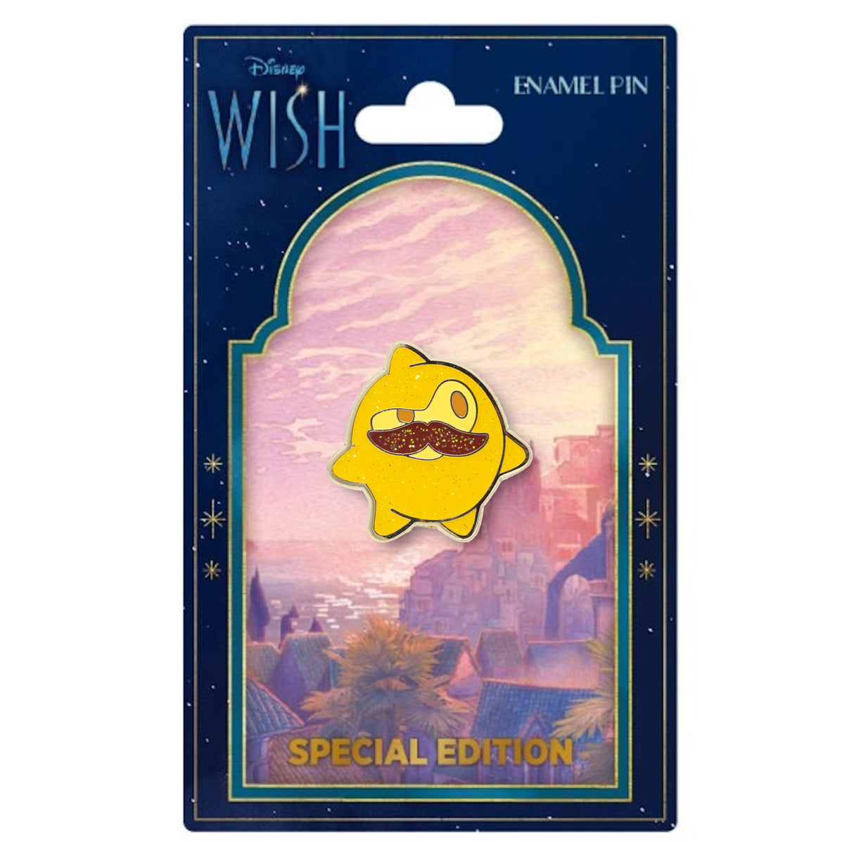 Disney Wish Star Wave 2 Star with Mustache 1" Collectible Pin Special Edition 300