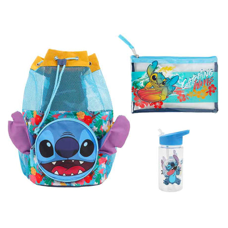 Disney Stitch 3 Piece Youth Drawstring Backpack Set