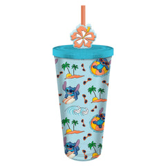 Lilo & Stitch 24oz. Plastic Cold Cup w/ Lid and Topper Straw