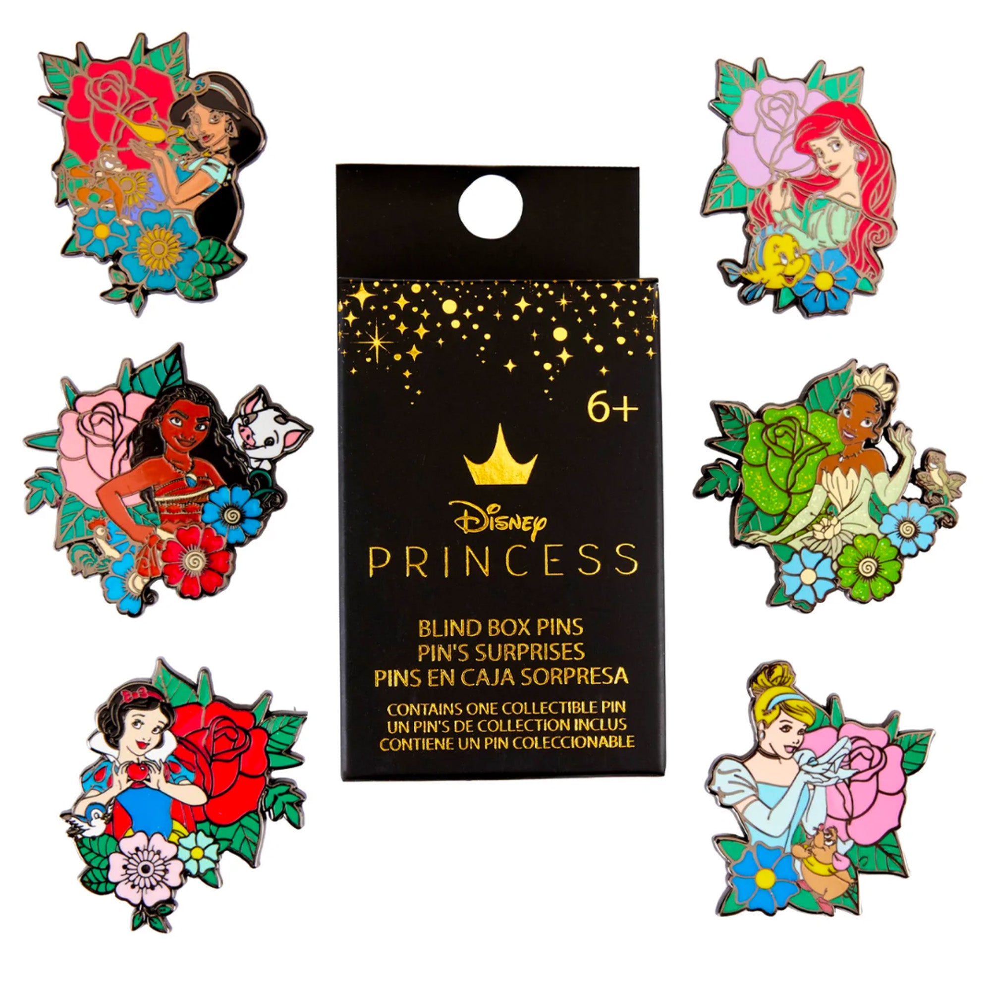 Disney Loungefly Blind Box Pins - Disney Princess Floral Tattoo