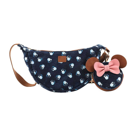 Disney Minnie Mouse Denim Sling Crossbody & Coin Pouch