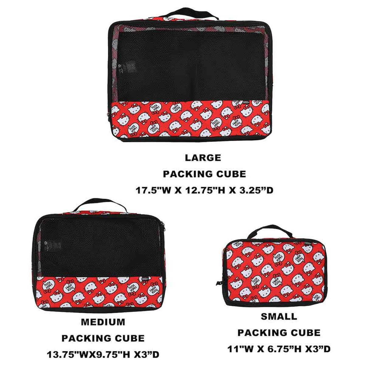 Hello Kitty 3 pc. Travel Packing Cubes