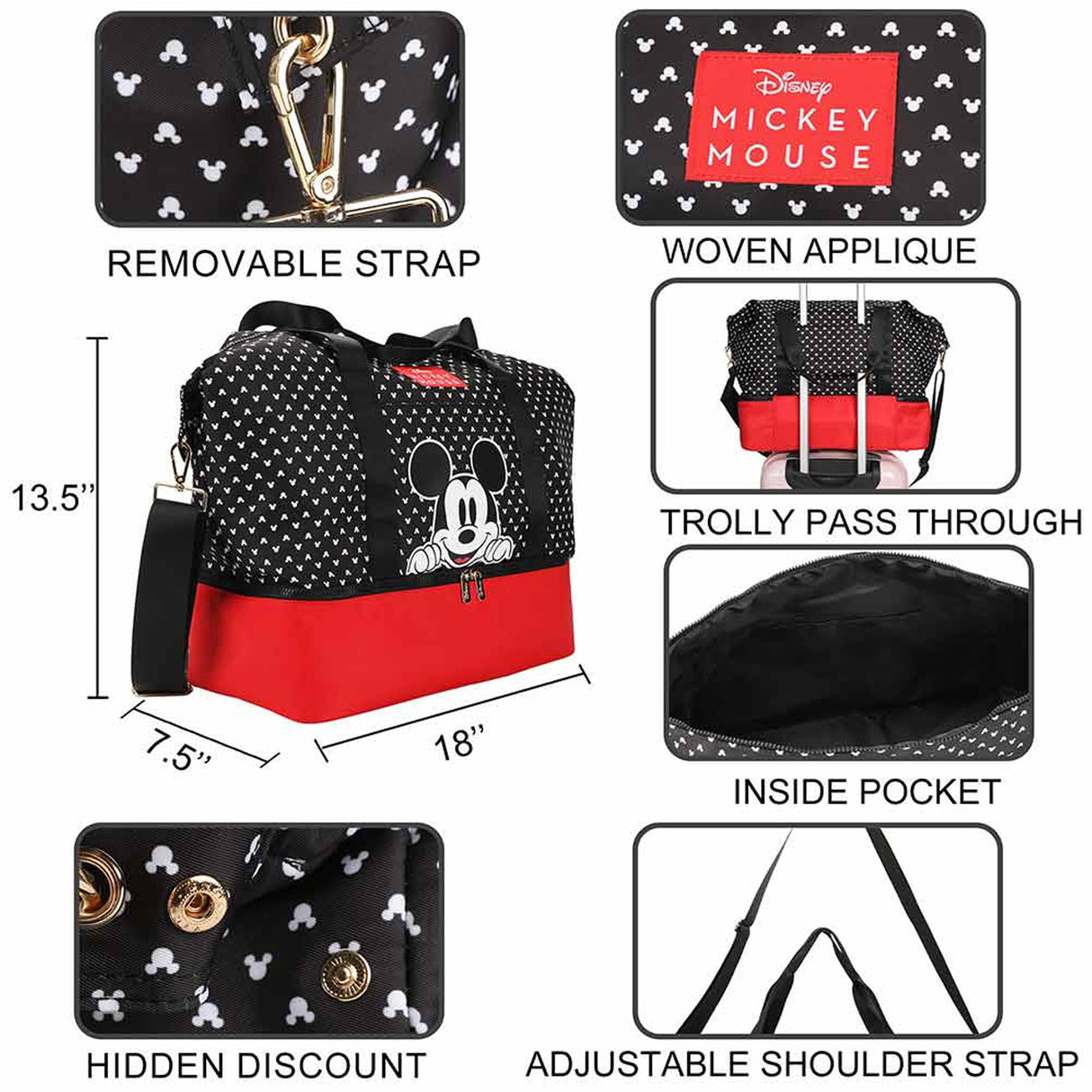 Mickey Mouse Duffle Travel Bag