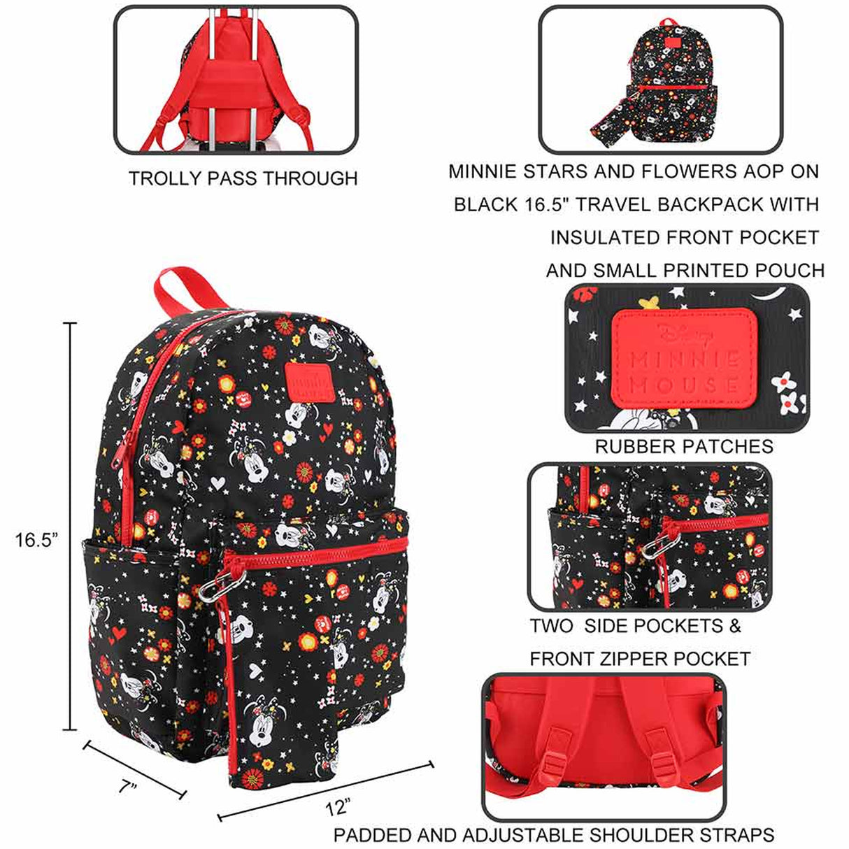 Disney Minnie Mouse Travel Youth Pouch & Backpack Set