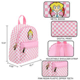 Super Mario Princess Peach Checkered Mini Backpack