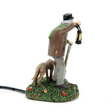 Department 56 - Disney Haunted Mansion Light-Up Silas Crump & His Dog, Bones Figurine