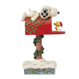 Jim Shore - Peanuts Snoopy & Woodstock Mailbox Figurine