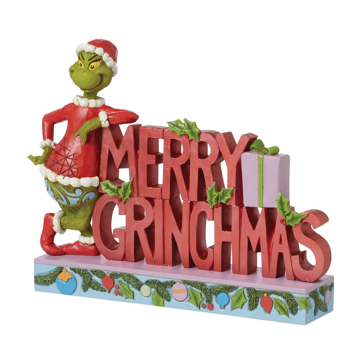 Jim Shore - Dr Seuss Grinch Merry Grinchmas Word Figurine