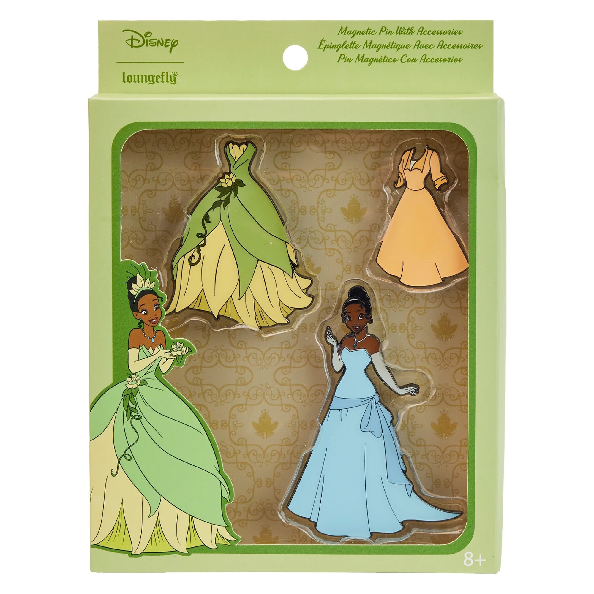 Loungefly Disney Princess Tiana Paper Doll Magnetic Pin Set