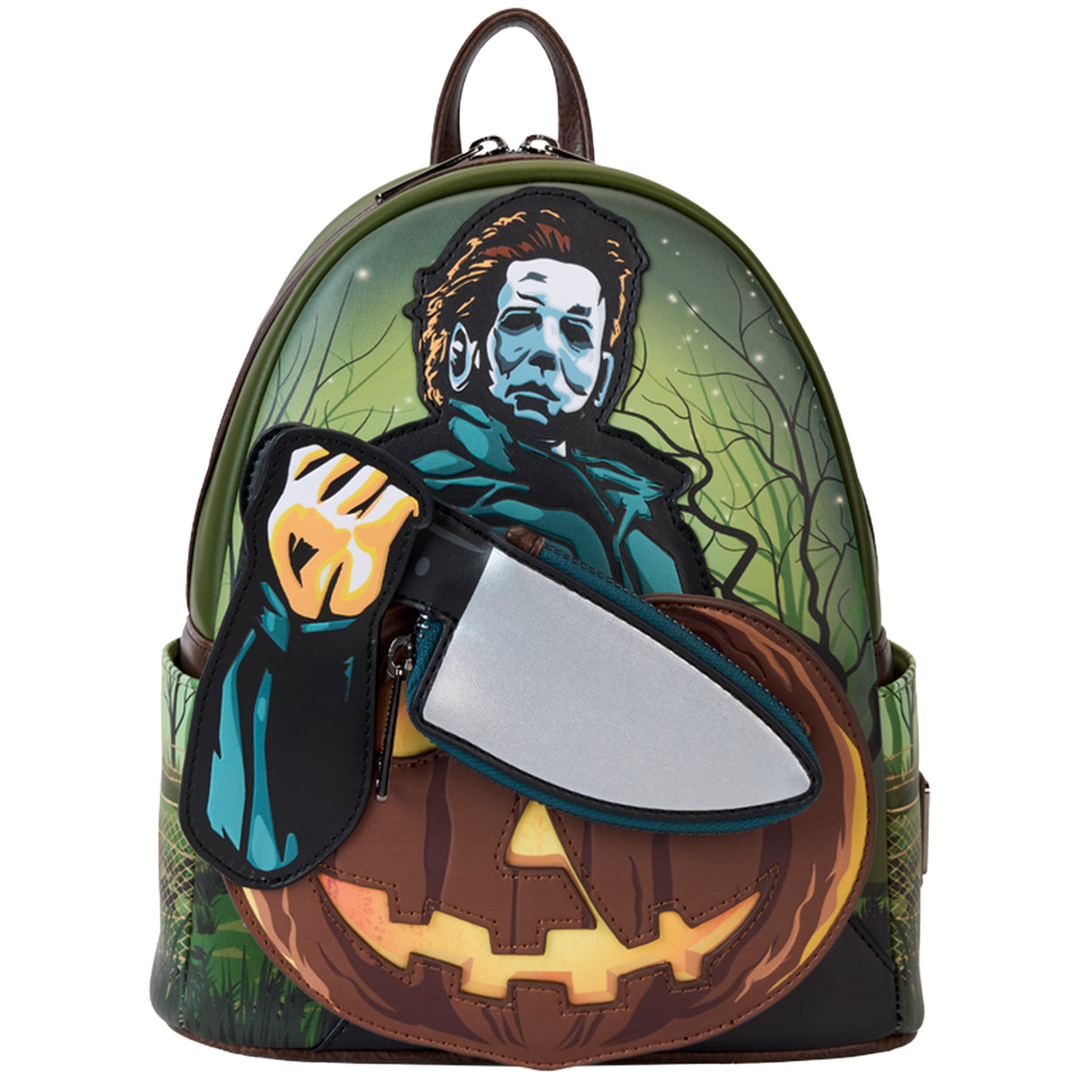 Halloween Michael Myers Pumpkin Glow Mini Backpack With Coin Bag