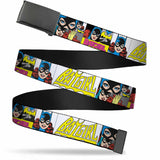 Black Buckle Web Belt - BATGIRL Panels Yellow/Pink Webbing